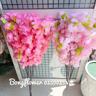 Hoa giả cành anh đào giả trang trí cắm bình làm cây giả siêu xinh hàng nhập khẩu cánh mềm bông xù