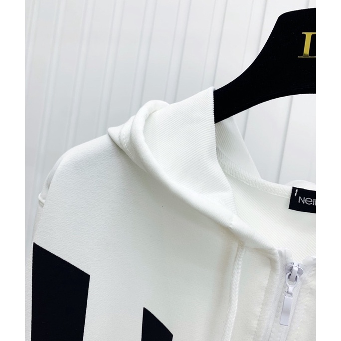 Áo Nỉ Mũ Khoá Kéo Tia Sét