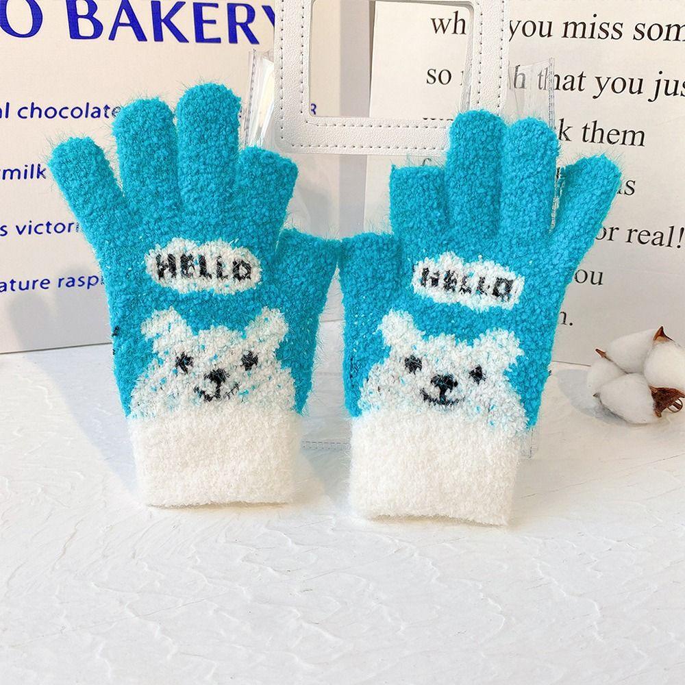 Đôi Găng Tay Giữ Ấm Chống Gió Họa Tiết Gấu Hoạt Hình Dễ Thương Cho Bé