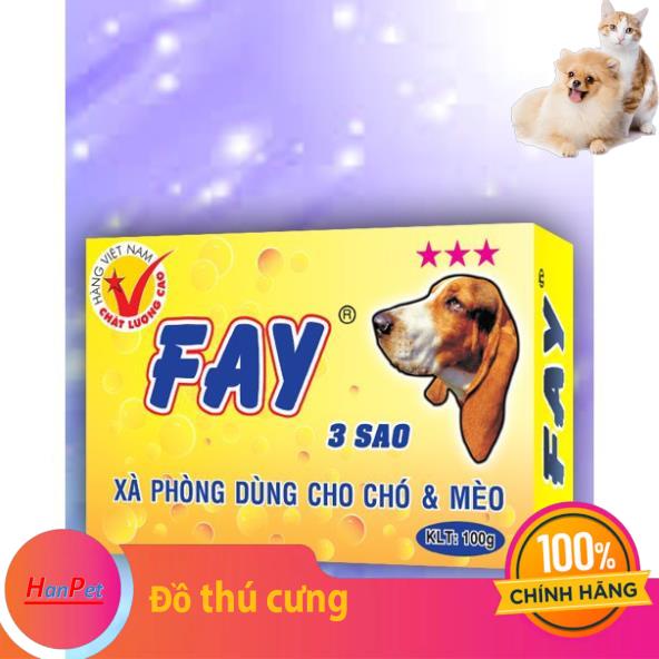 Xà Bông Xà Phòng FAY 3 Sao Tắm Cho Chó Mèo 100g