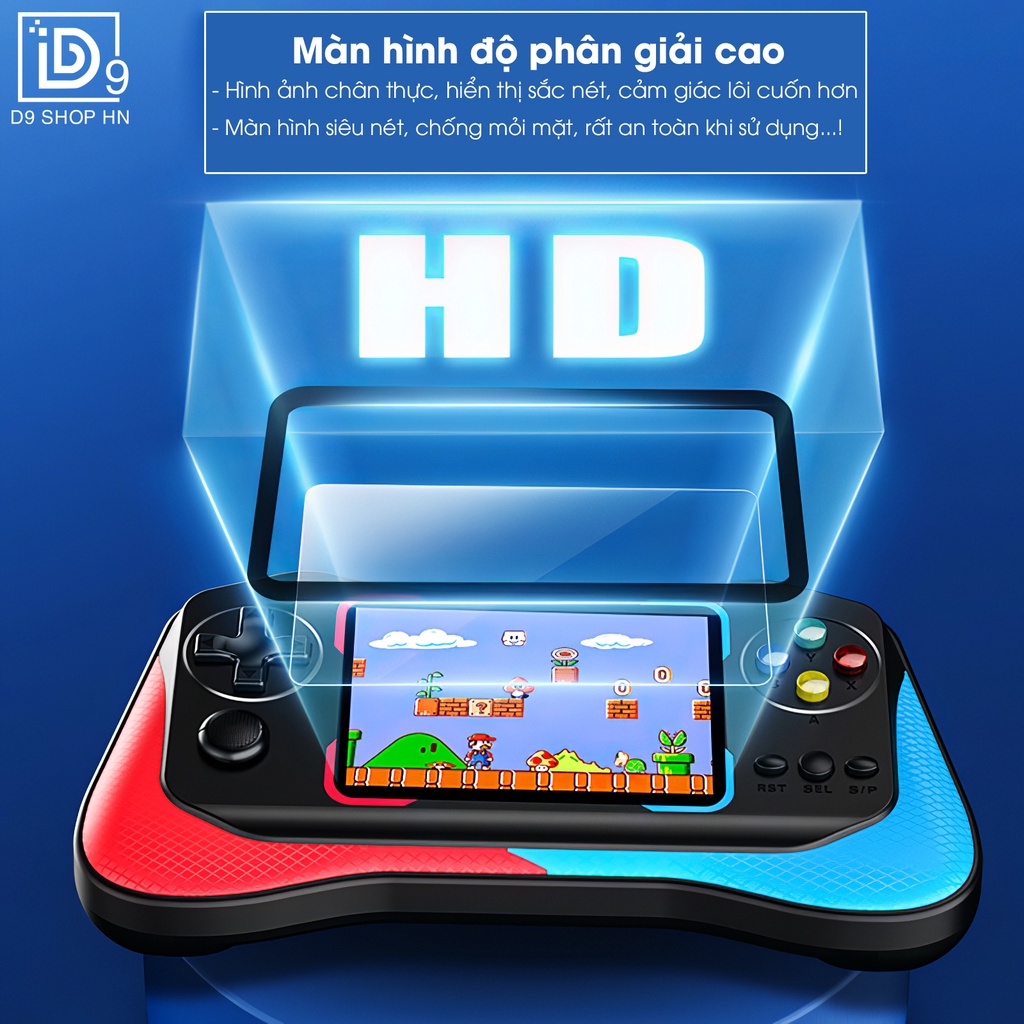 Máy chơi game cầm tay M8 Plus - Màn hình sắc nét - 500 Game hot - Pin cực khủng - New 2022