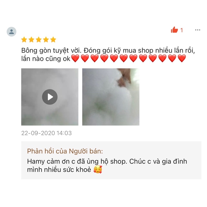 Bông gòn tơi nhồi gối, nhồi gấu bông, trang trí decor nhà cửa Hamymart 001