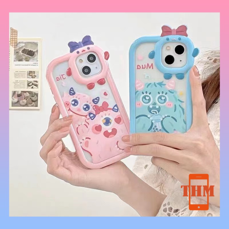 Ốp Điện Thoại Con quái vật màu xanh hồng đáng yêu Cho Iphone 6 / 6S / 6splus / se / 7 / 7plus / 8 / 8plus / X / xs / xsmax / 11 / 12 / 13 / 14 / Plus / pro / pro max-5027