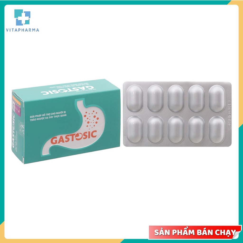 GASTOSIC hỗ trợ trào ngược dạ dày hộp 30 viên 3 vĩ 10viên