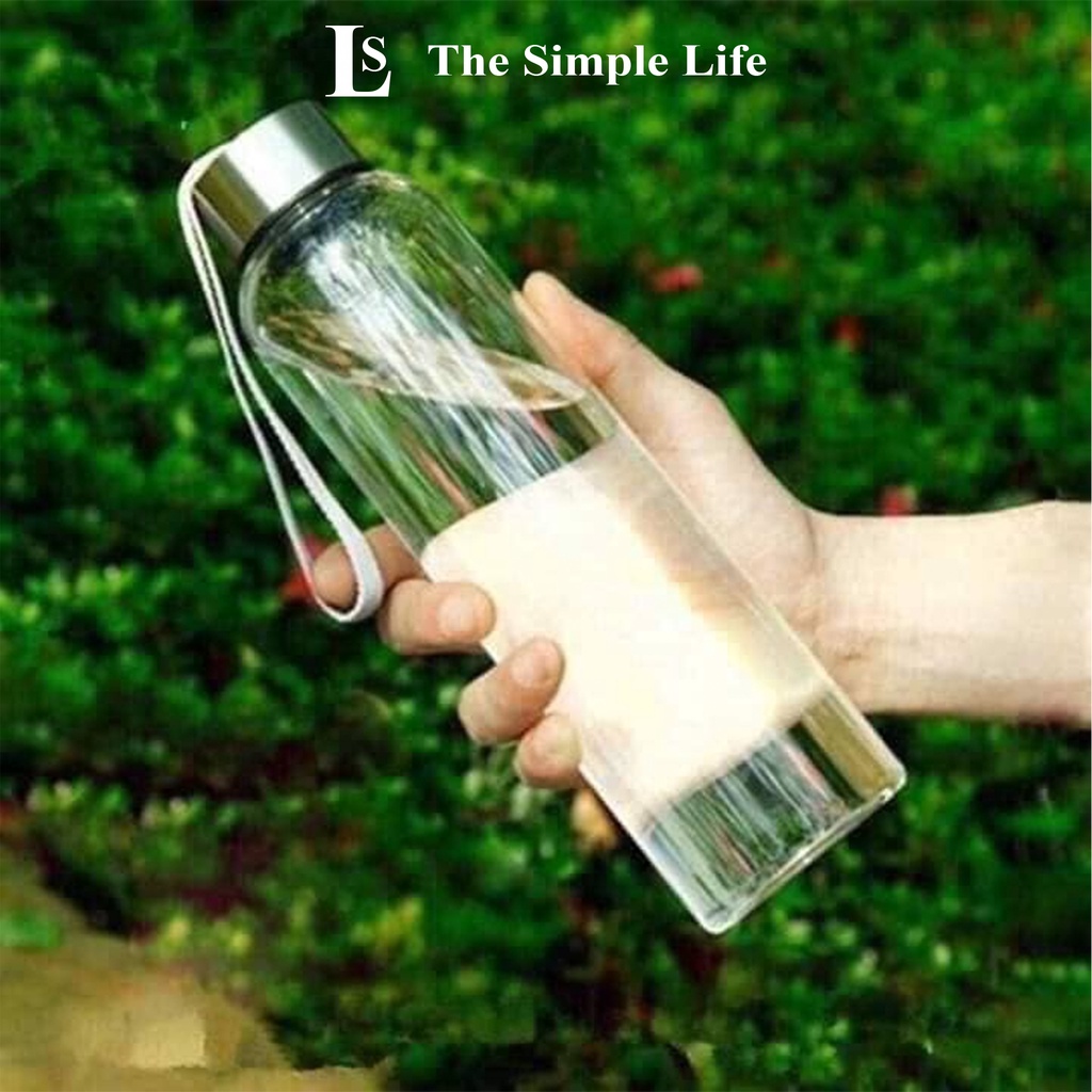 Bình thủy tinh đựng nước, bình thủy tinh, chai đựng nước ép, detox có nắp nhôm bạc 500ml +hỗ trợ in tem dán theo yêu cầu