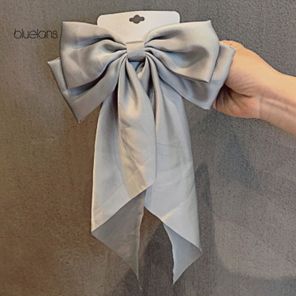 Kẹp Tóc Nơ Vải Satin Siêu Nhẹ Phong Cách Vintage