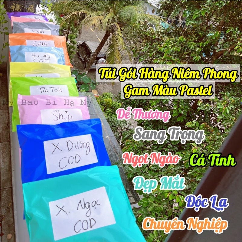 Túi Gói Hàng, Túi Dán Miệng Màu Pastel Hàng Cao Cấp (Nhận In Logo Thương Hiệu)