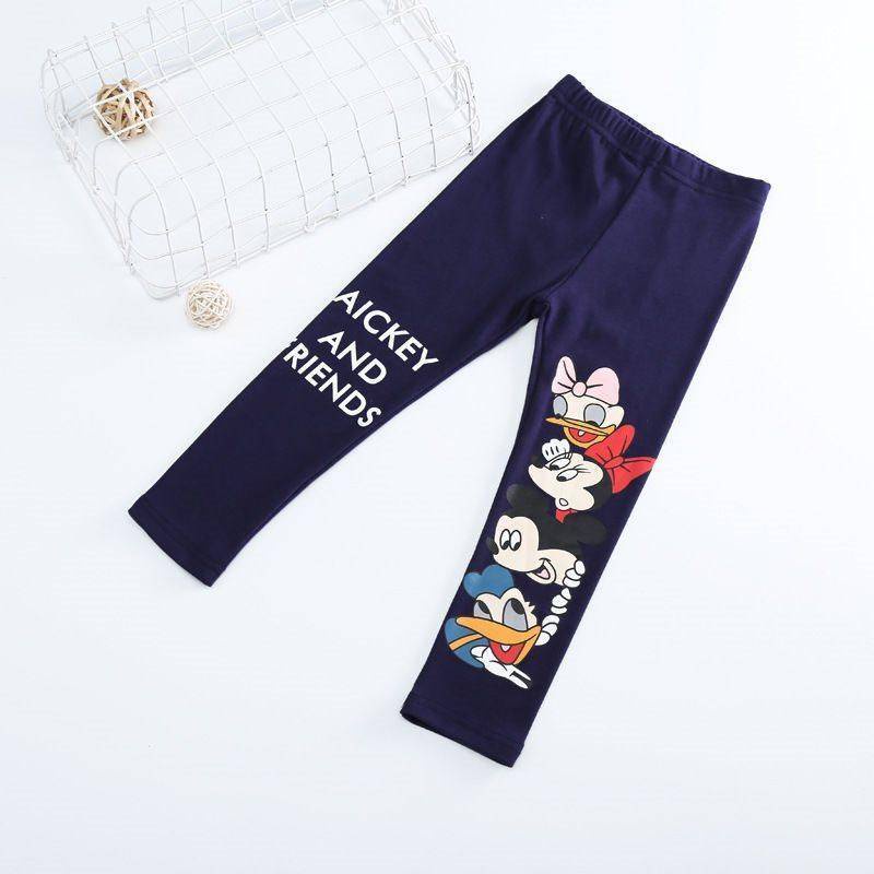 Spring and Autumn Korean style girls' cartoon printed slim fit skinny pants stretch trousers leggings