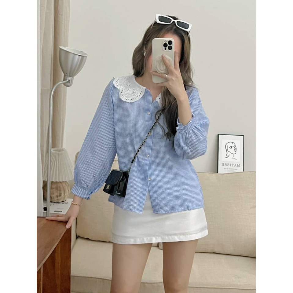 Áo babydoll tay bèo tiểu thư hàng QCCC loại 1 A0009 aosomicongsothietke