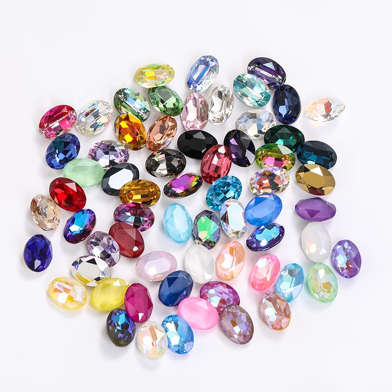 Bán Chạy Năm 2022 Hạt Cườm Thủy Tinh Hình Oval K9 Kích Thước 18x25mm Tự Làm Trang Sức Quần Áo