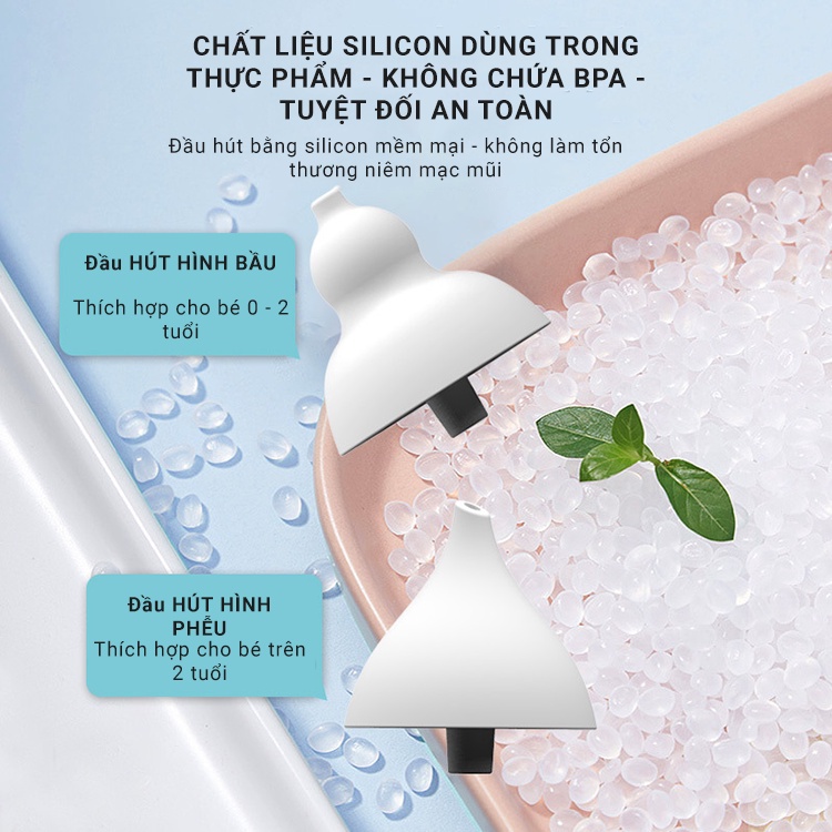 Máy Hút Mũi Cho Bé X10 - Chất liệu Silicon y tế an toàn tuyệt đối cho bé - Hút mũi êm ái dịu dàng - 3 chế độ hút mạnh mẽ