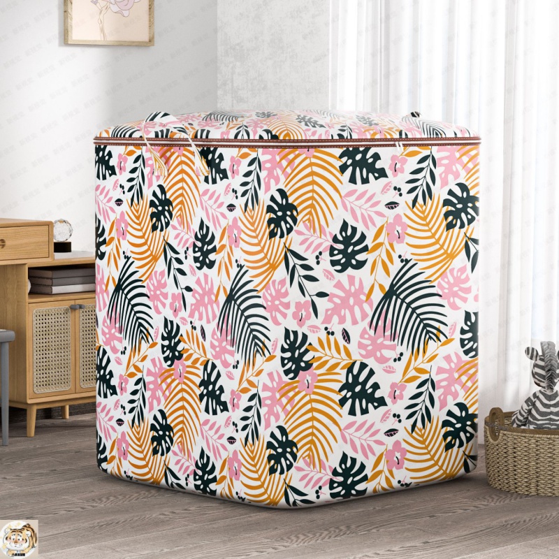 Túi Vải Đựng Quần Áo, Chăn Màn, Nắp Khóa Kéo Cỡ Lớn Gấp Gọn 140L