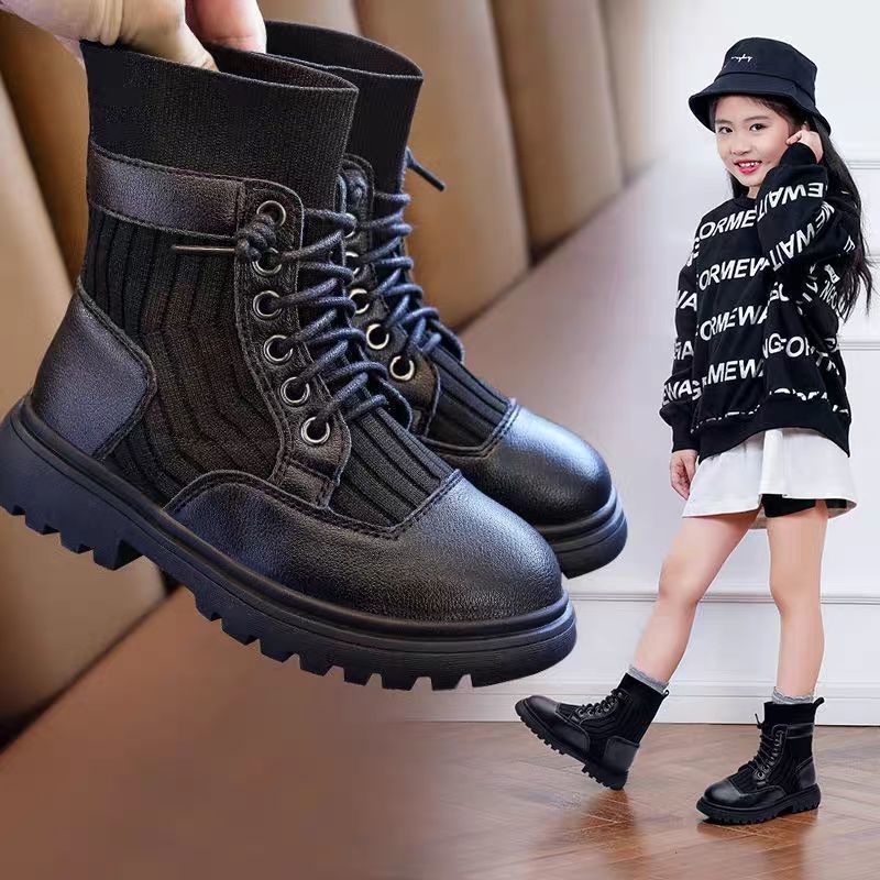 Giày Bốt Martin Bằng cotton Thoải Mái Phong Cách Công Chúa Cho Bé Gái 8 Tuổi