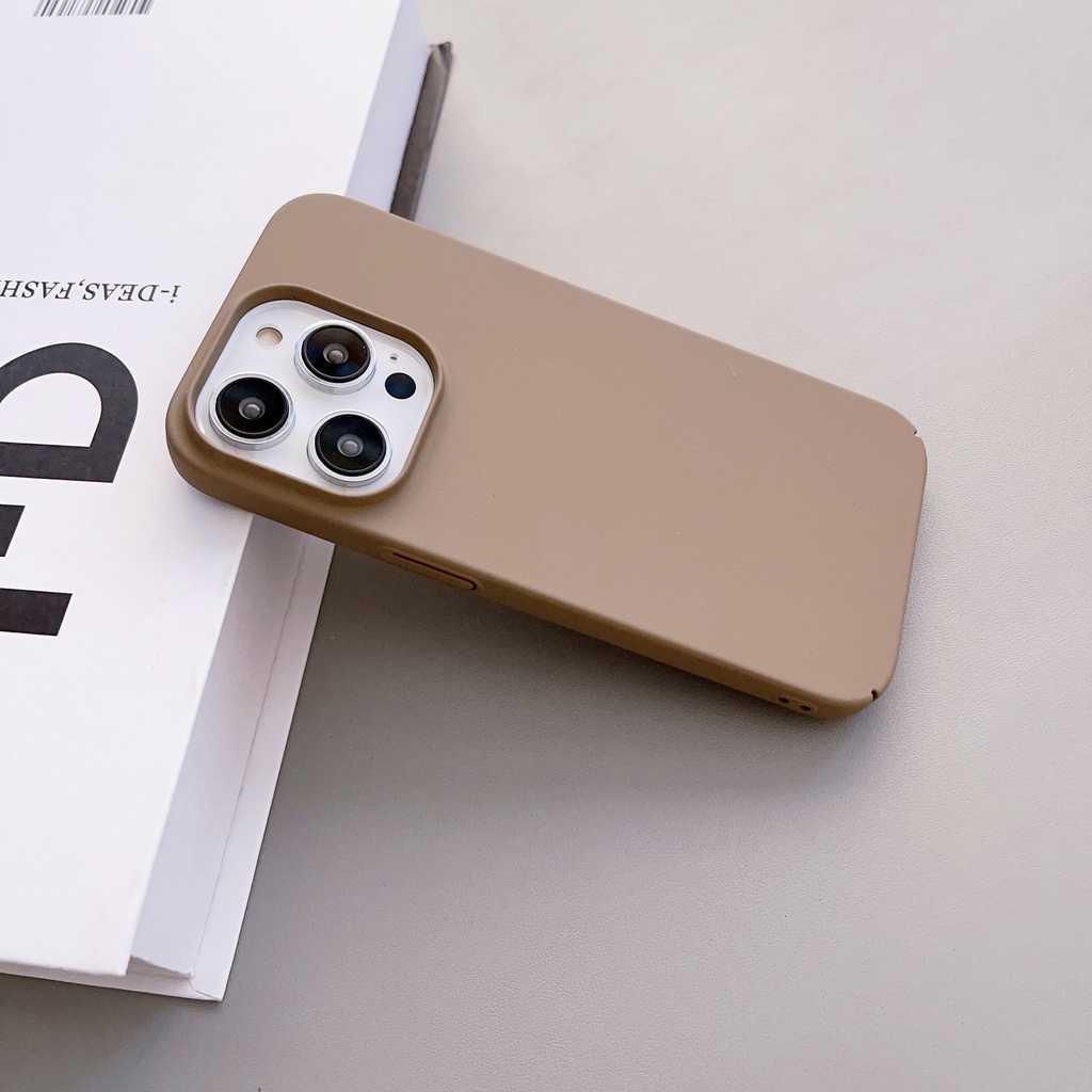 Ốp Điện Thoại TPU Mềm Chống Sốc Màu Cà Phê Cho iPhone 14 13 12 11 Pro Max XR XS 7 8 Plus