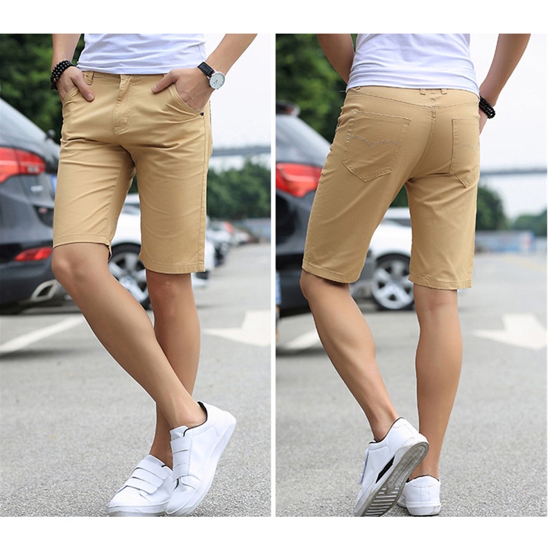 Quần short kaki nam màu trẻ trung dáng bassic Zenkocs3 MEN SHORTS 008