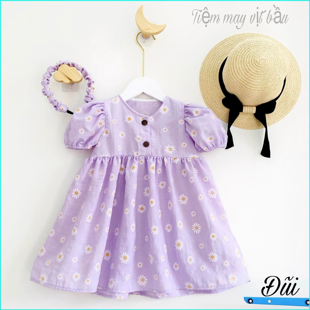 (MÃ TUYẾT TRẮNG) VÁY LADY CHO BÉ GÁI CHẤT THÔ ĐŨI - KÈM BĂNG ĐÔ CÀI TÓC SIZE 9KG - 26KG