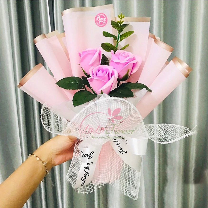 Bó Hoa Hồng Sáp Thơm 3 Bông - Hoa tặng mẹ 20/10, 8/3,quà tặng bạn gái valentine, sinh nhật