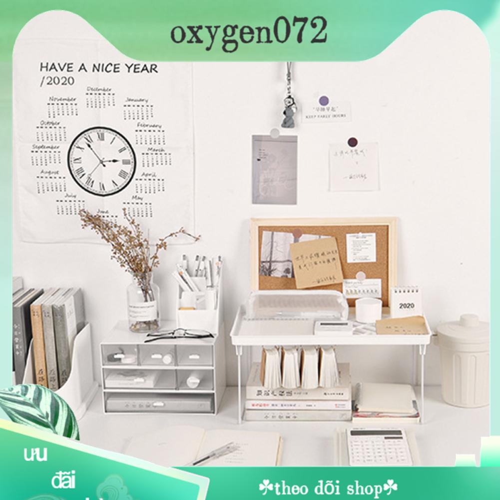 Oxygen072 Kệ lưu trữ ký túc xá Thiết kế bằng kim loại PP chắc chắn có thể gập lại Phong cách đơn giản trưng bày trên máy tính để bàn cho Văn phòng tại nhà