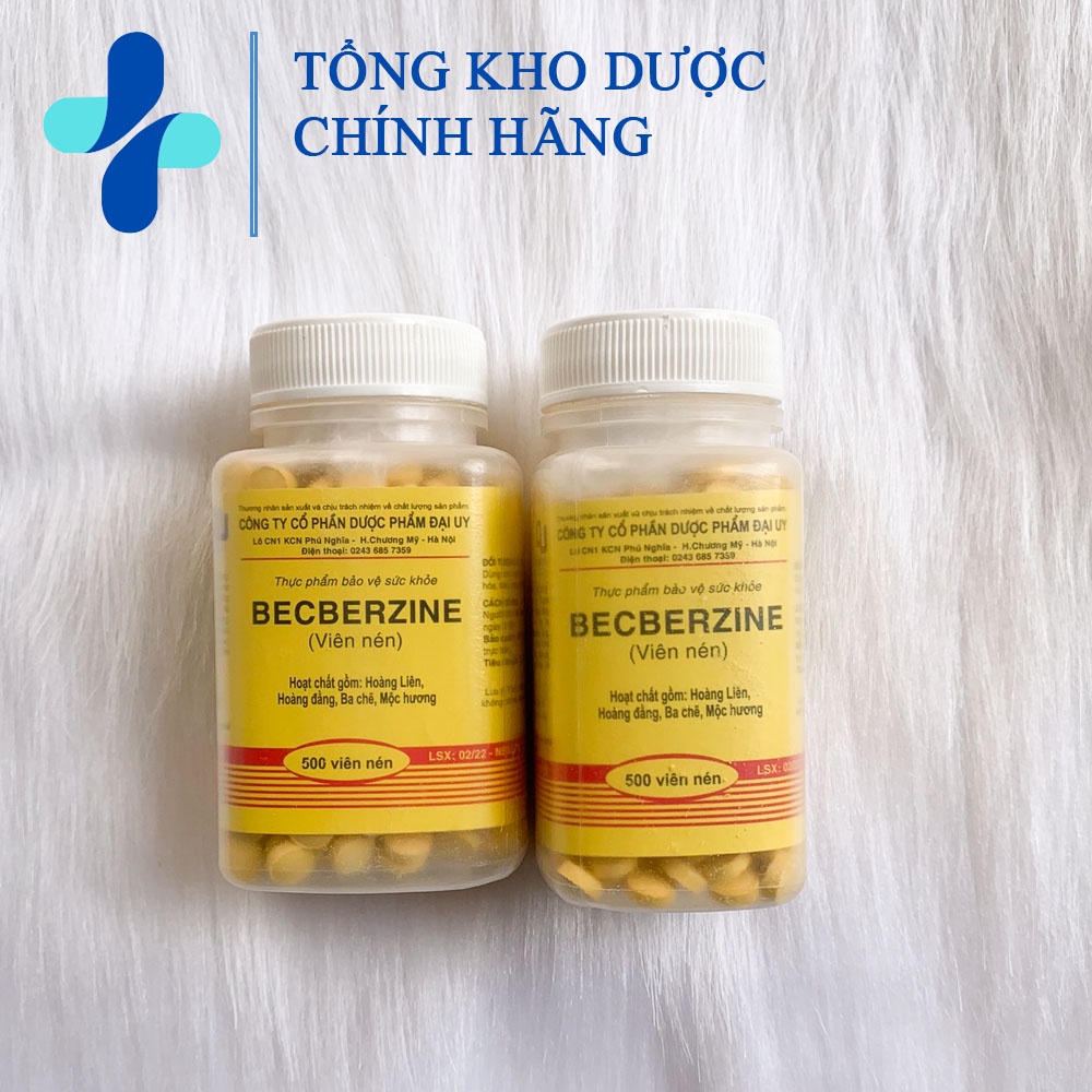 BECBERZINE viên hương liên lọ 500 viên - Hỗ trợ giảm triệu chứng rối loạn tiêu hóa, đầy bụng tiêu chảy.