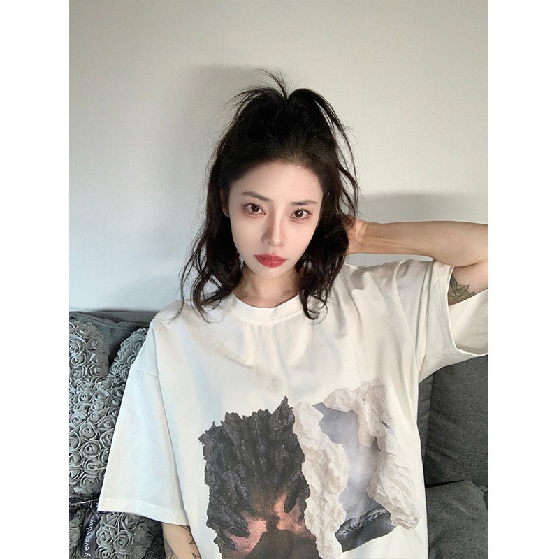 NRVP Áo Thun Unisex Mùa Hè Dáng Suông Tay Cộc Phong Cách Hàn Quốc Cho Nam Nữ