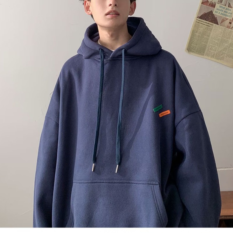 Áo Hoodie Tay Dài Dáng Rộng In Hình Nhãn Hiệu Màu Xanh Lá Đậm Phong Cách Đường Phố Mỹ Thời Trang Cho Nam Và Nữ