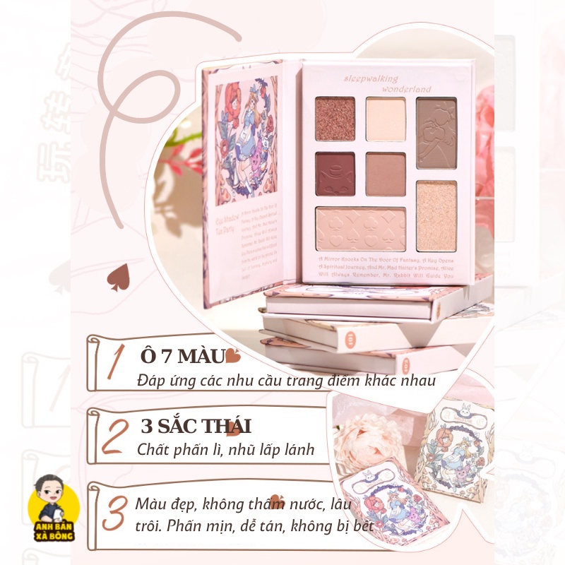 Bảng Phấn Mắt 7 Ô Màu Nhũ Lì HOLD LIVE 7-Color Midsummer Garden Eyeshadow Palette HL574
