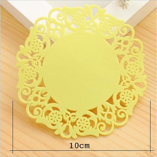 Đế lót ly in hoa văn 9cm nhiều màu deal 1k