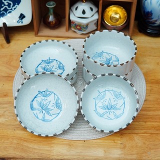 Đĩa/chén men tiêu cành trúc kiểu nhật - gốm sứ nhật bản