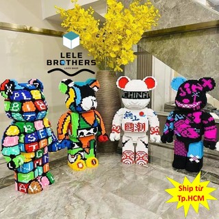 Mô hình lắp ráp gấu bearbrick cỡ lớn 30 - 55cm siêu hot xếp hình gấu đáng yêu trang trí decor