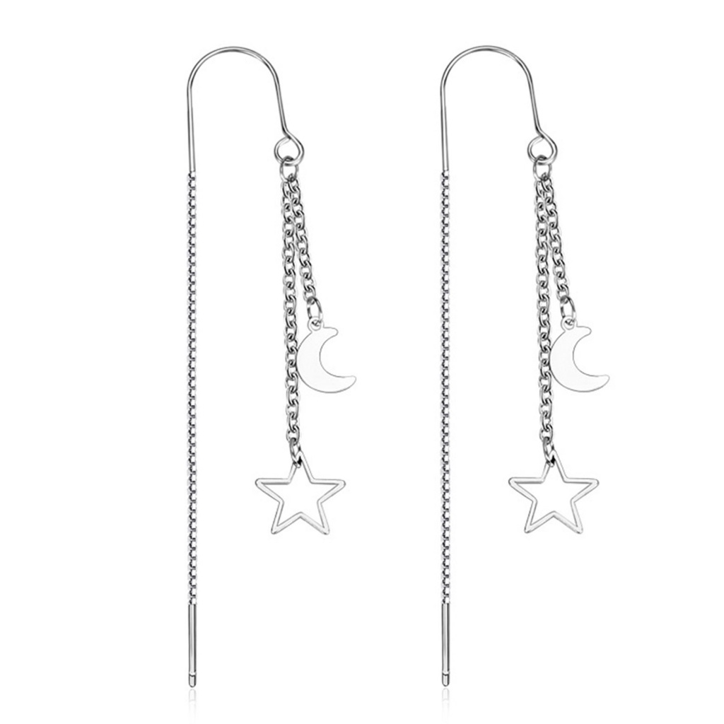 Fairystore| 1 Đôi Bông Tai Dáng Dài Bằng Đồng Không Gây Kích Ứng Thời Trang Cho Nữ