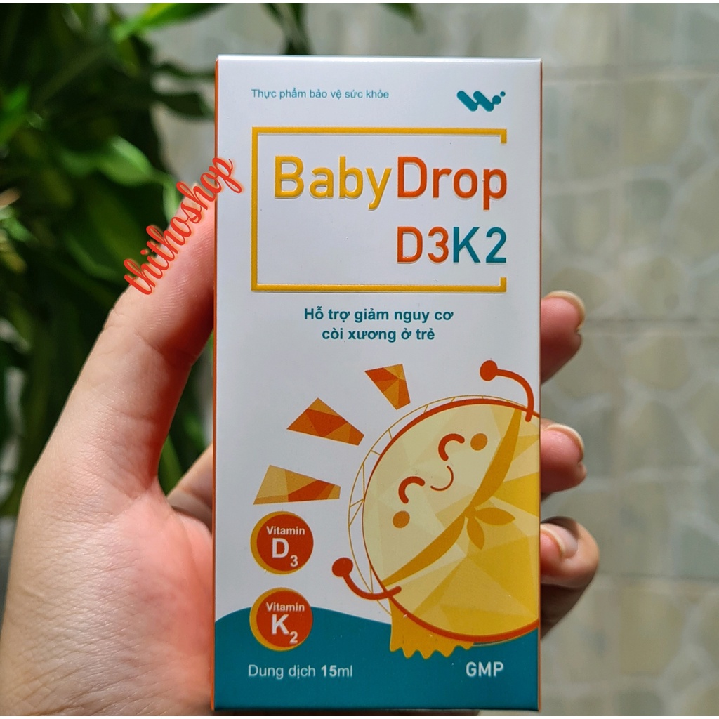 Babydrop D3K2 (lọ 15ml). Bổ sung vitamin D3 và K2. Dùng được cho trẻ sơ sinh