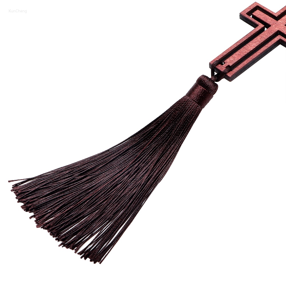 Phụ Kiện Treo Trang Trí Nội Thất Xe Hơi Bằng Gỗ Hình Chúa Jesus Thánh Giá Độc Đáo