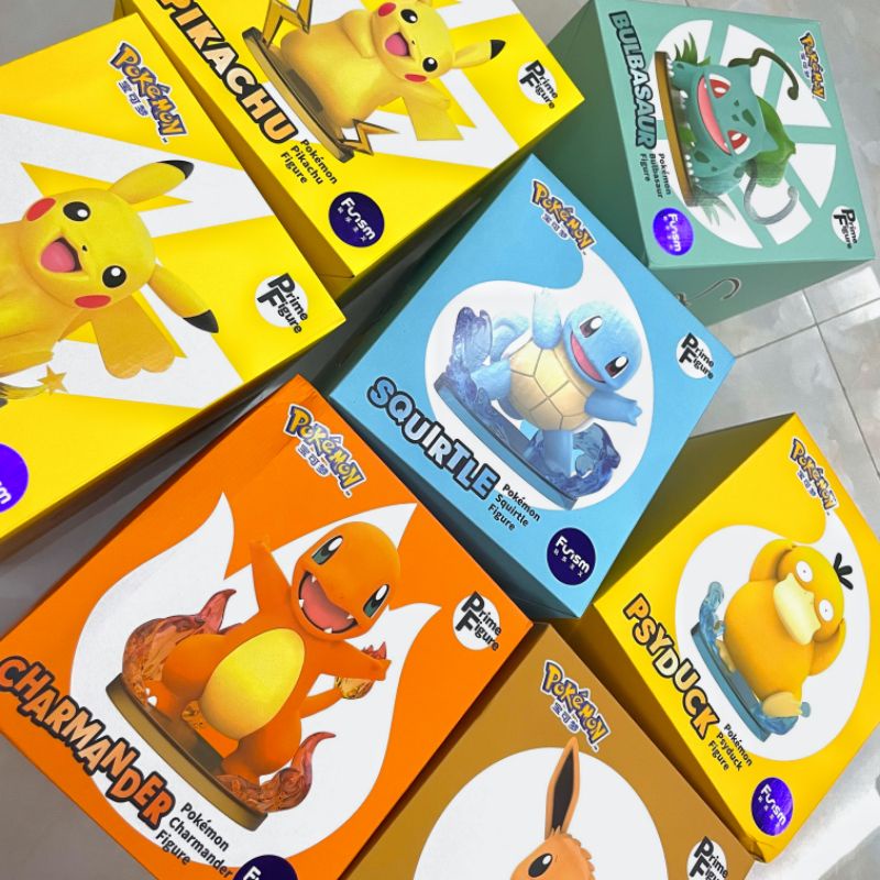 Mô hình Pokemon Pikachu, Eevee, Psyduck, Bulbasaur, Charmander, Squirtle - Prime Figure - Kumy Shop