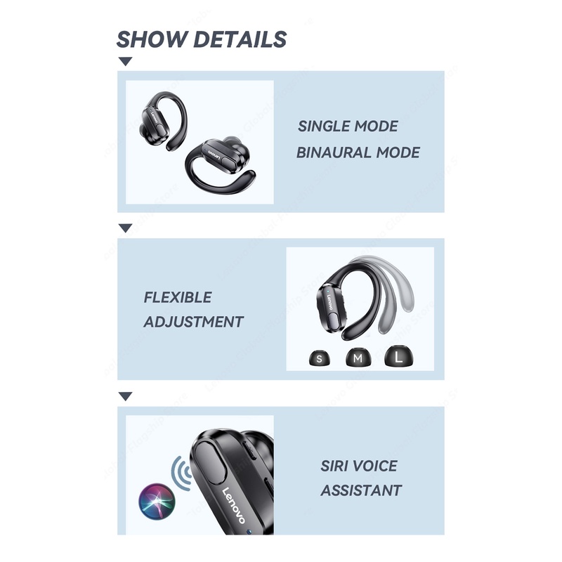 Tai nghe Bluetooth Lenovo XT80 không dây Tai nghe thể thao TWS với micrô âm thanh nổi HiFi