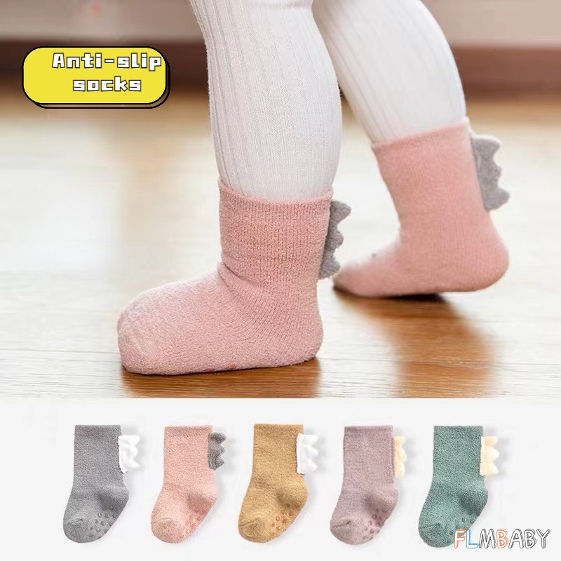 Tất Chống Trượt Hình Khủng Long Đáng Yêu Thời Trang Mùa Thu Đông Dành Cho Bé Từ 0-3 Tuổi