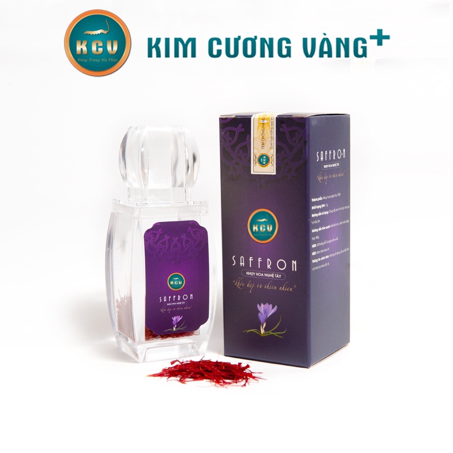 Saffron Nhụy Hoa Nghệ Tây Trắng Da Giảm Stress Chống Lão Hóa Kim Cương Vàng  Hộp 1 gram