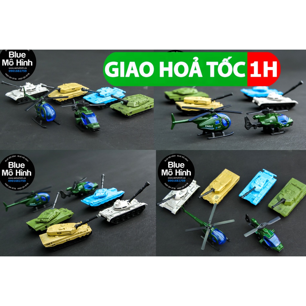 Blue mô hình | Bộ xe tank chiến đấu bằng kim loại 1:64