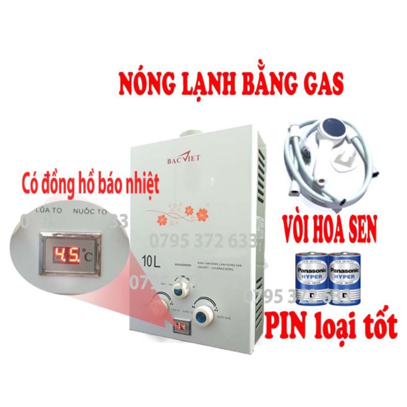 Công suất lớn 10 lít - Bình nóng lạnh bằng gas