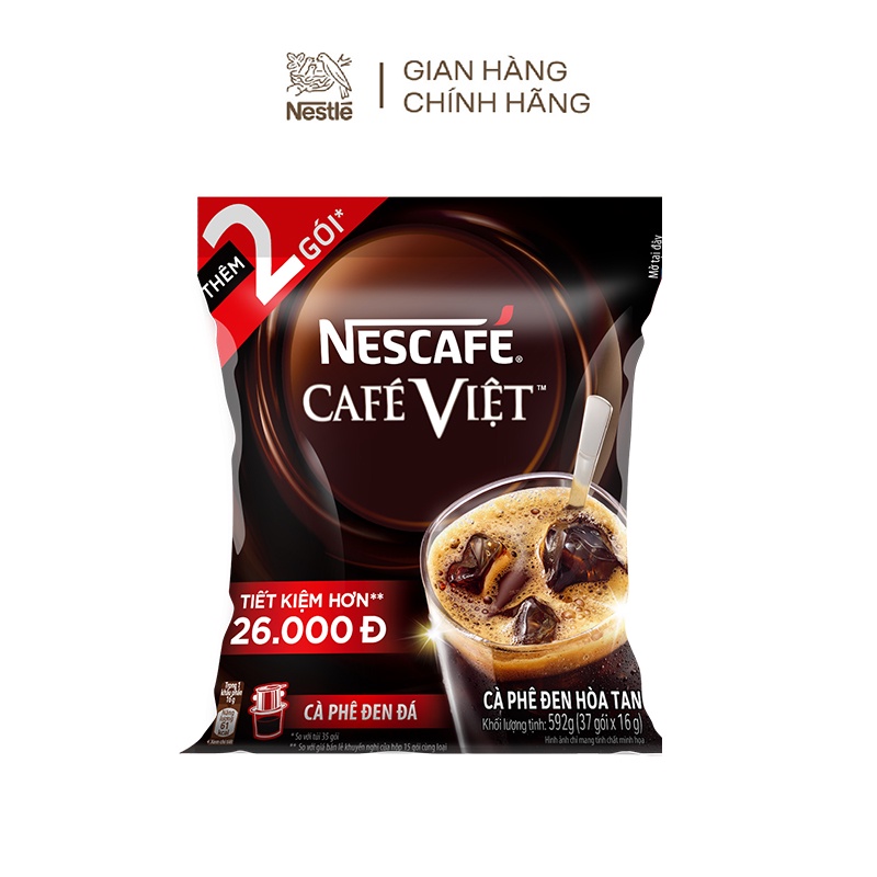 Bịch cà phê đen đá hòa tan Nescafé café Việt (37x16g)