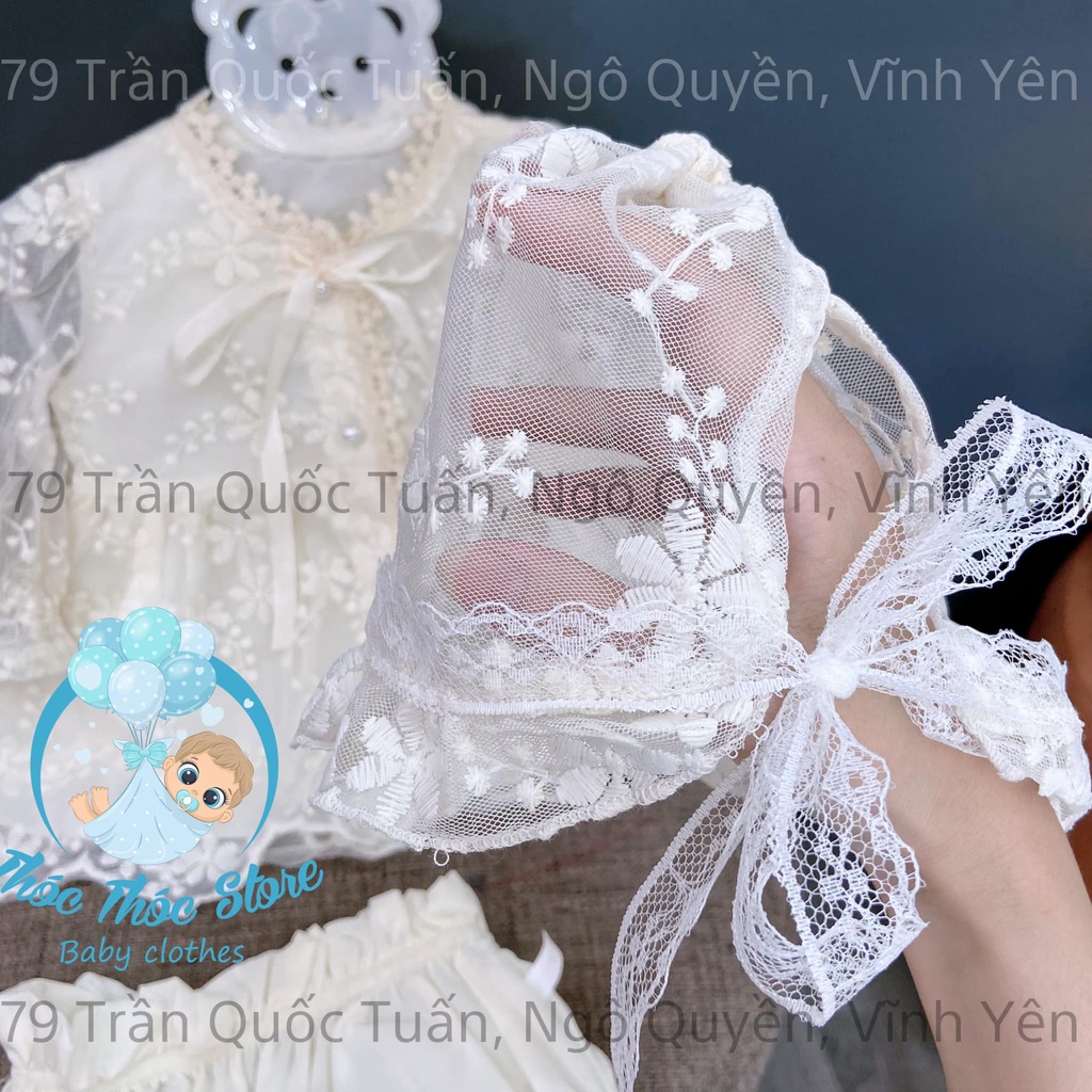 Set váy ren công chúa tiểu thư cao cấp cho bé gái mặc đầy tháng, đi tiệc, sinh nhật
