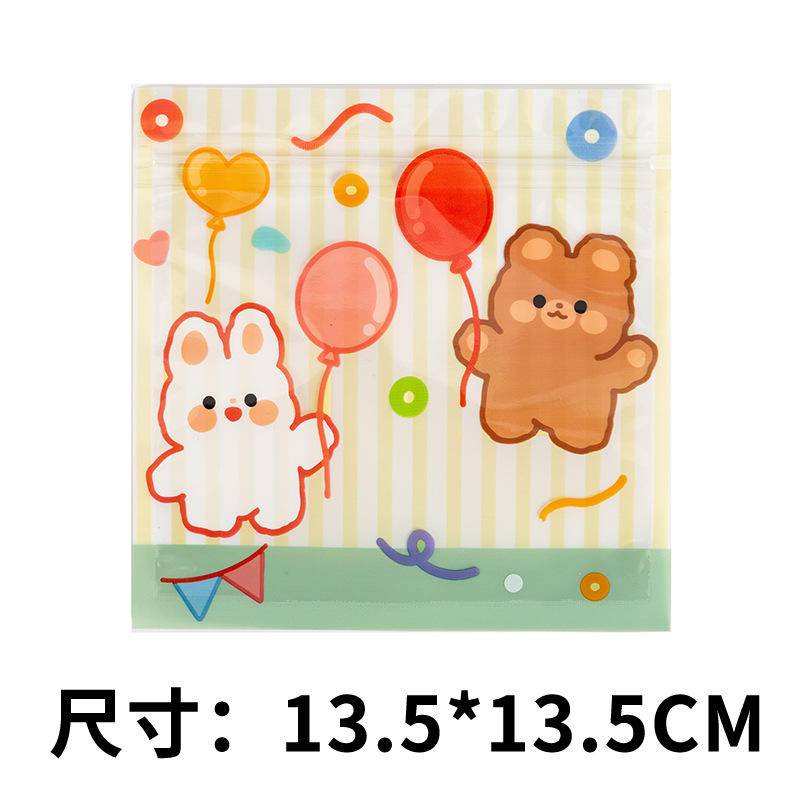 Túi Zip Đựng Bánh Kẹo Hình Mặt Nạ Gấu Dễ Thương Phong Cách Hàn Quốc