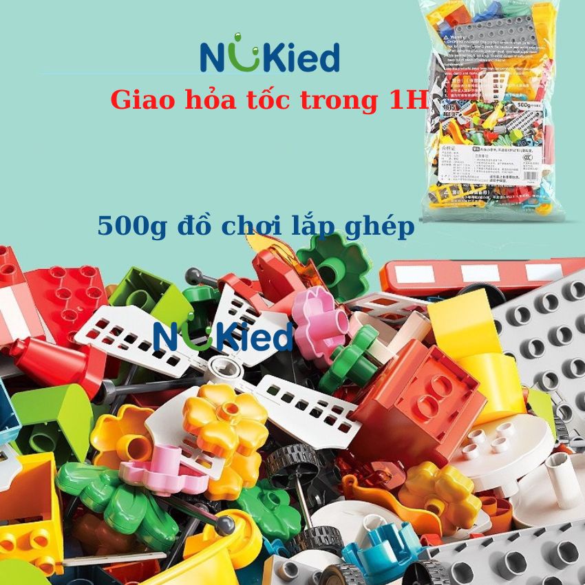 Bộ đồ chơi xếp hình le.go duplo lắp ráp, hạt to không mùi nhựa cho bé từ 2 đến 6 tuổi_Nukied