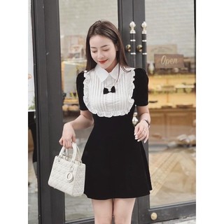 Váy nhung phối bèo dài và ngắn