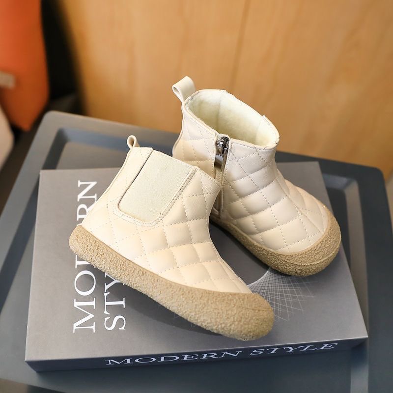 Giày bốt cổ cao đế êm lót nỉ cho bé chất da cao cấp