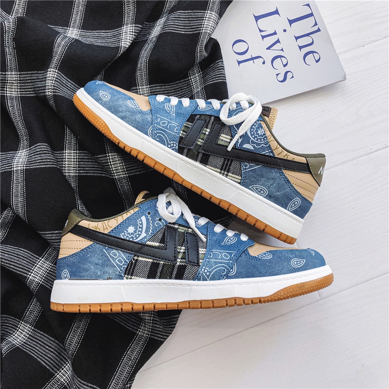 Giày Thể Thao denim Cổ Thấp Phong Cách Hàn Quốc Dễ Phối Đồ Cho Nam