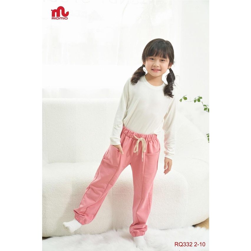 Quần dài nỉ bé gái thu đông Riomio bo gấu chất nỉ da cá dày dặn siêu ấm, không xù lông cho bé 13 đến 40kg RQ332