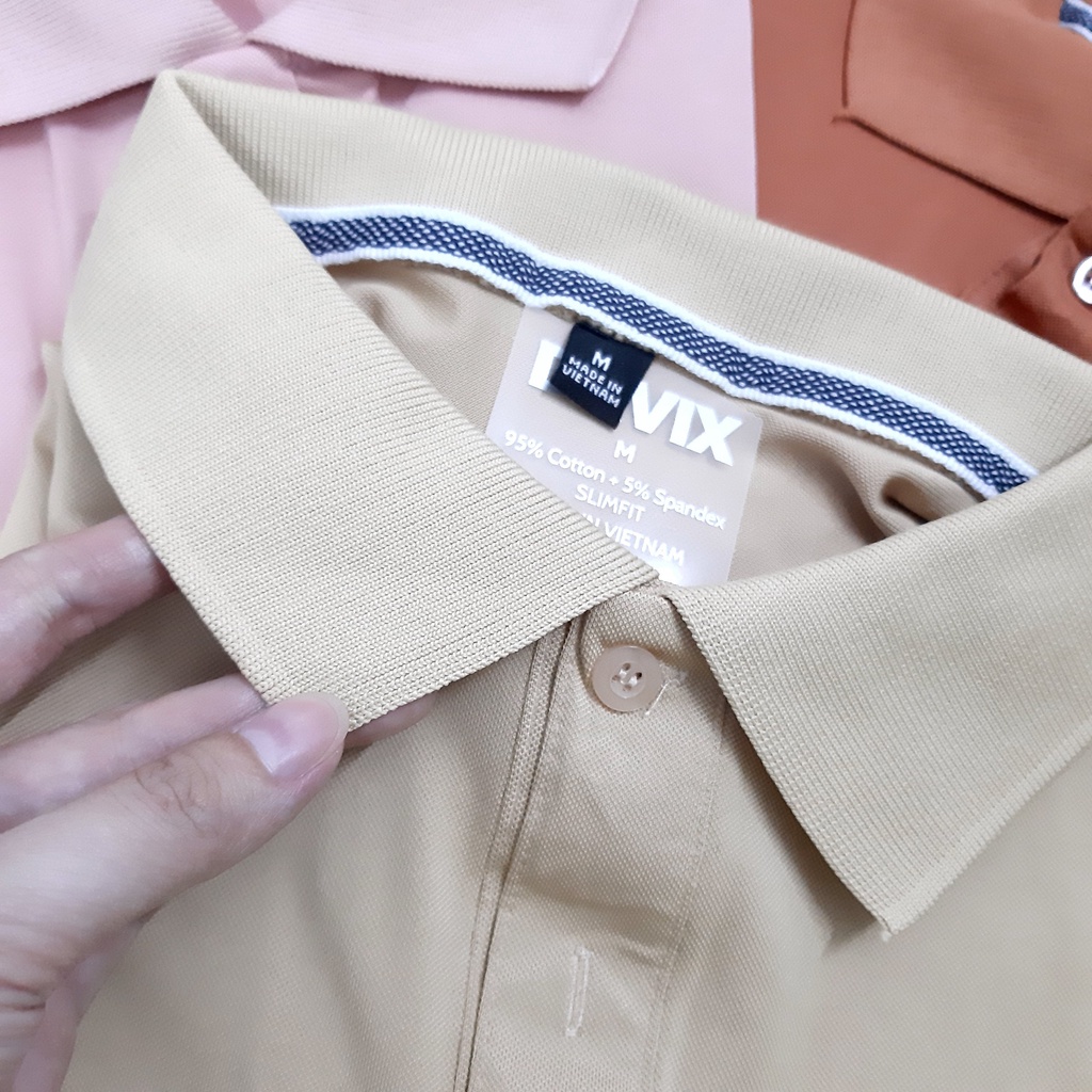 Áo Thun Nam POLO Trơn DAVIX Tone Pastel Vải Cá Sấu Cotton Cao Cấp Ngắn Tay cực sang trọng lịch lãm