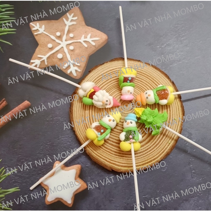 Kẹo mút giáng sinh ông già noel và người tuyết handmade,kẹo giáng sinh