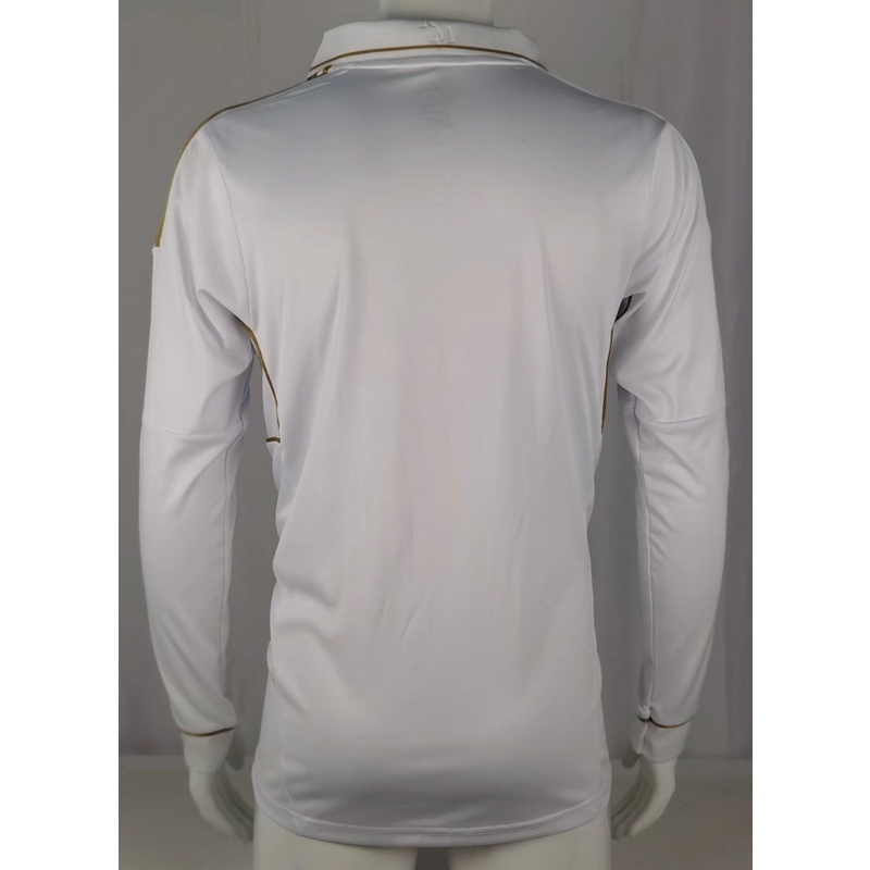 Áo Thun Thể Thao Tay Dài Màu Trắng In Logo Real Madrid Size S-XXL 11-12