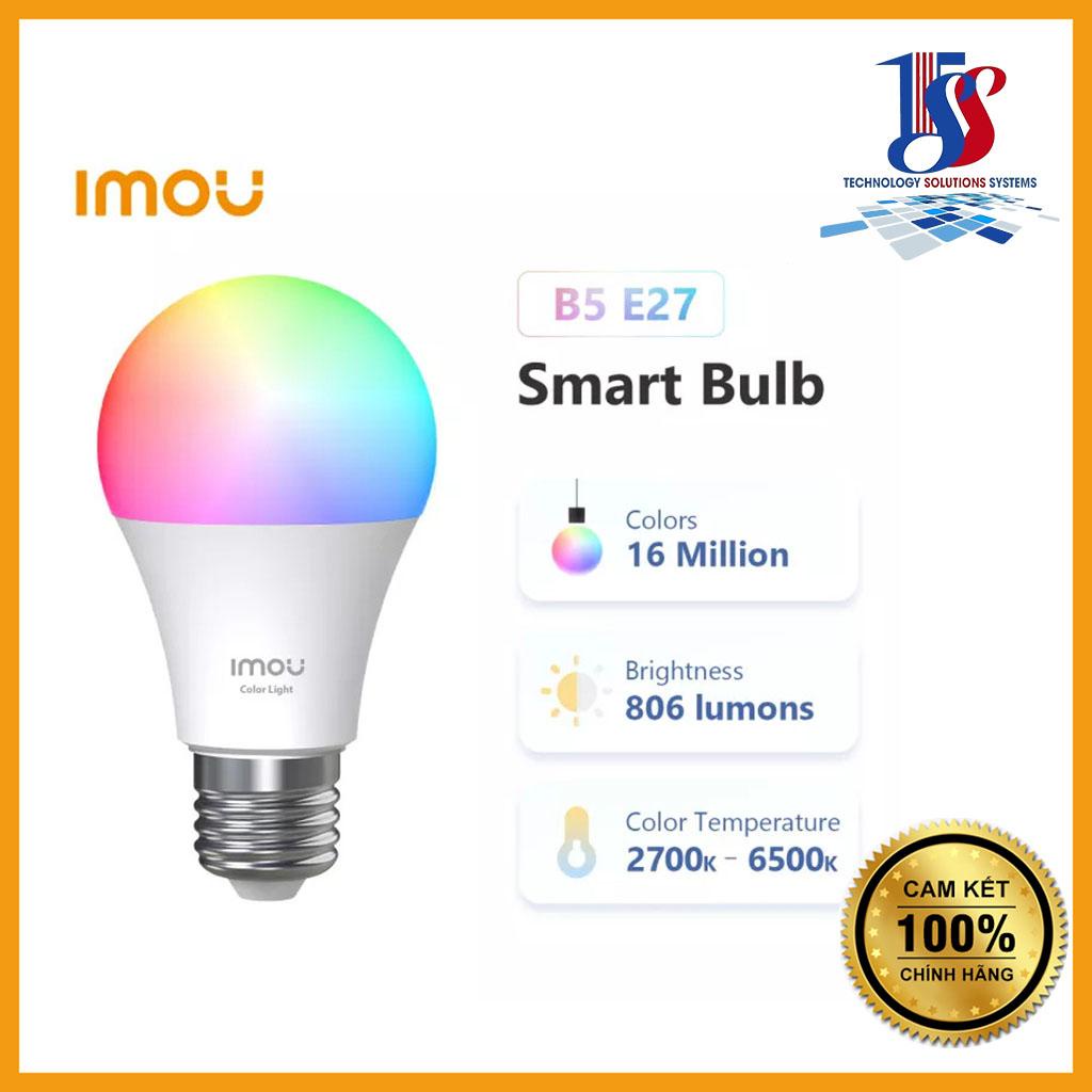 Bóng đèn Led thông minh imou CL1-B5-E27 16 triệu màu, bật tắt chỉnh màu qua app, tùy chọn bối cảnh, bảo vệ mắt